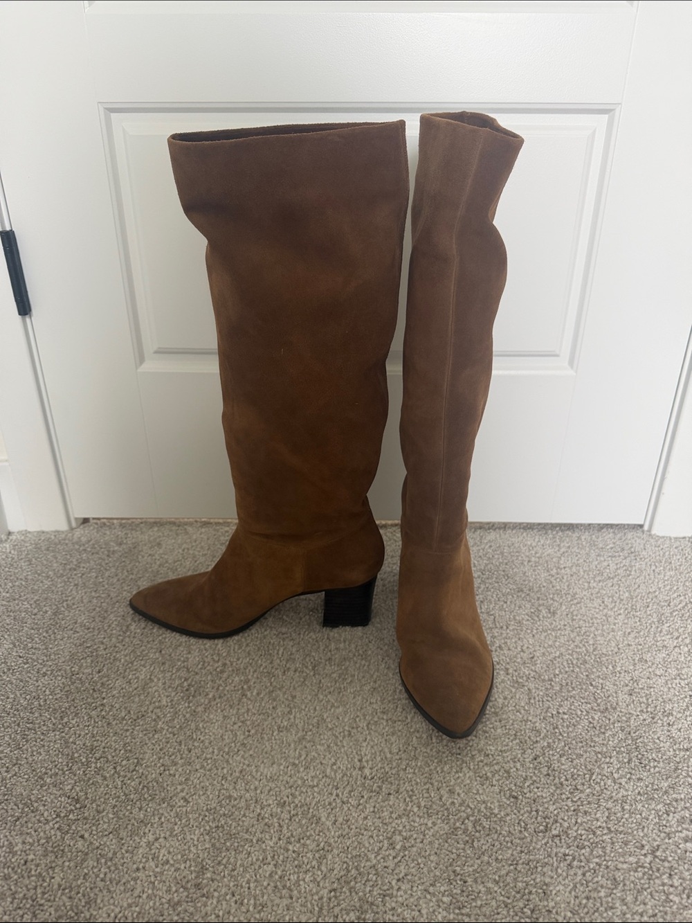 Sole Society Brown Suede Over-the-Knee Heeled Boots